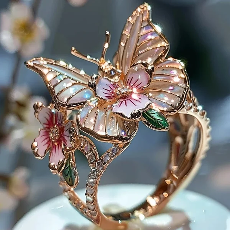 Ring mit Schmetterlingsblüte