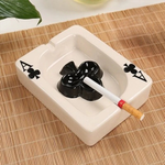Stylish Ceramic Ashtray with Heart Motif – Square Decor for Home and Office