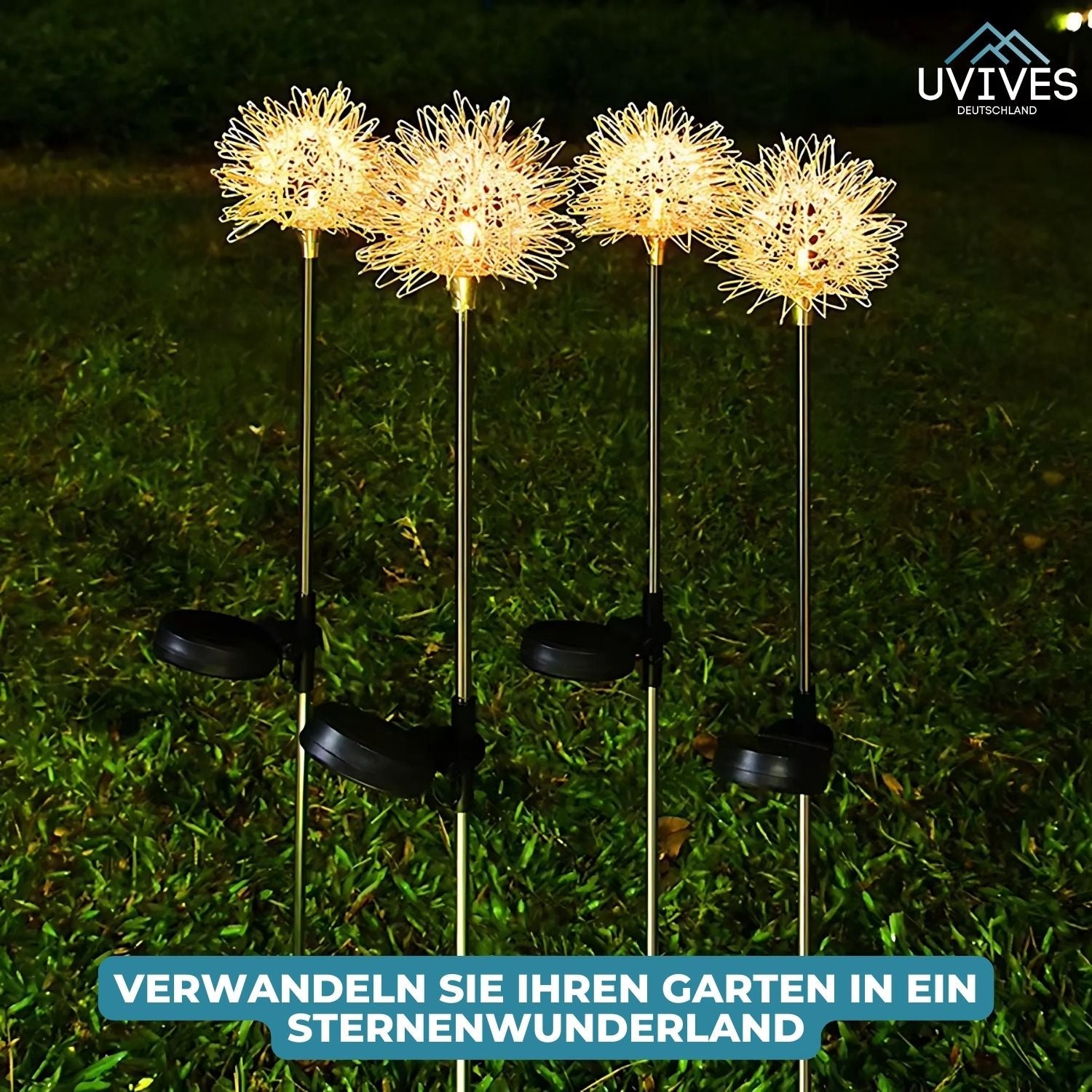 Sunflower Blooms - Weatherproof Solar Garden Lamp in a Floral Style