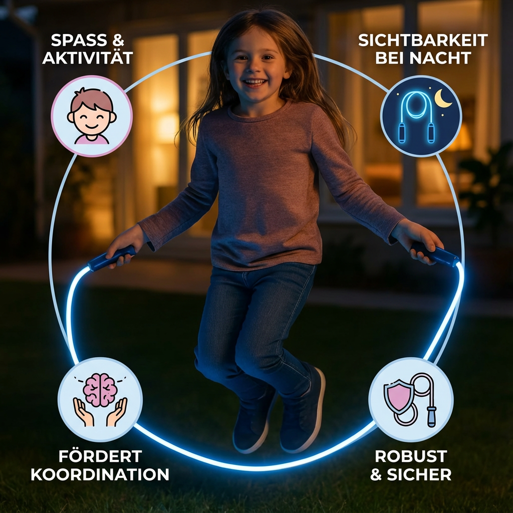 Springseil mit leuchtenden Effekten