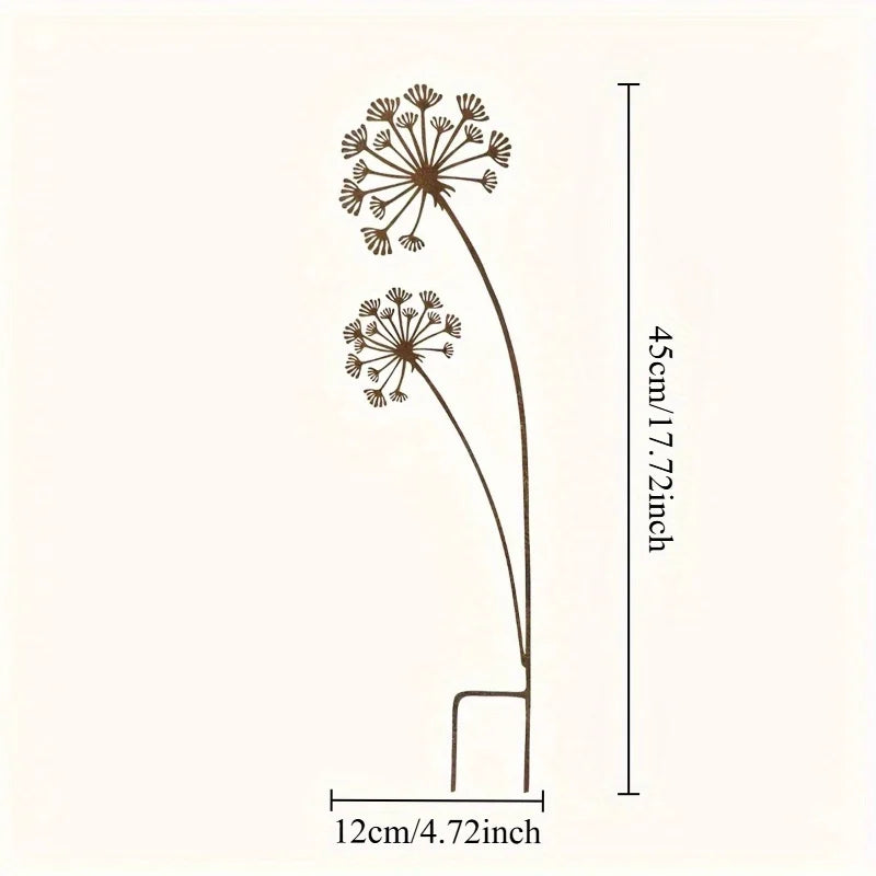 Elegant metal flower plug for garden and balcony