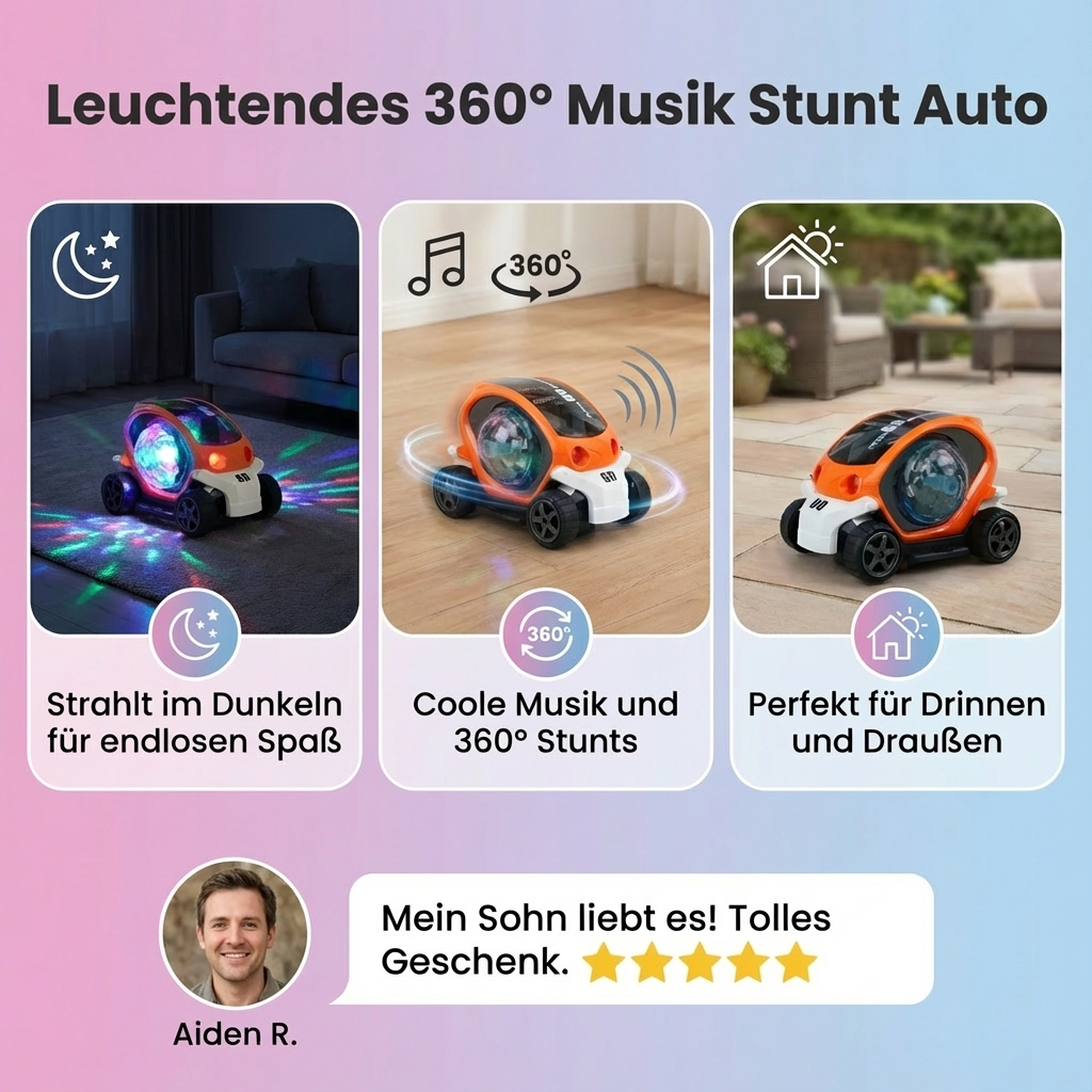 360° Musik Stunt Auto mit Lichteffekten