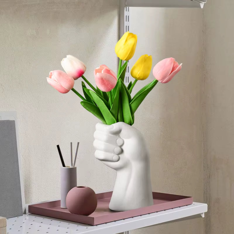 Künstlerische Handgesten Keramik Blumenvase