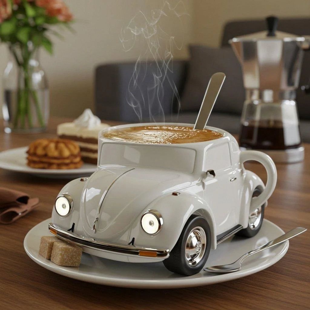 Retro-Ceramic-Becher mit 3D-Design – Ideal für Kaffee und Tee