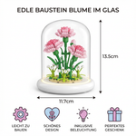 Glas mit eleganten Bausteinblumen