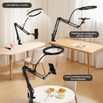 Strahlendes LED-Ringlicht mit flexiblem Arm und Smartphonehalter | 3 Lichtmodi & USB-Betrieb | Ideal für Livestreams, Videos und Selfies