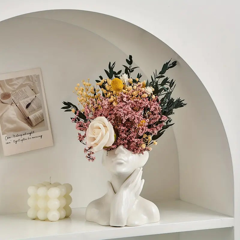 Moderne und stilvolle Keramikvase, Dekovase für Wohnzimmer und Büro