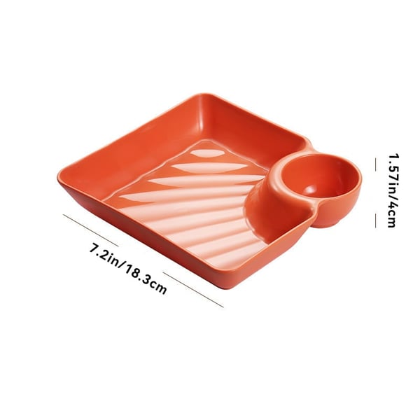 Praktische Servierplatte mit integriertem Dip-Bereich