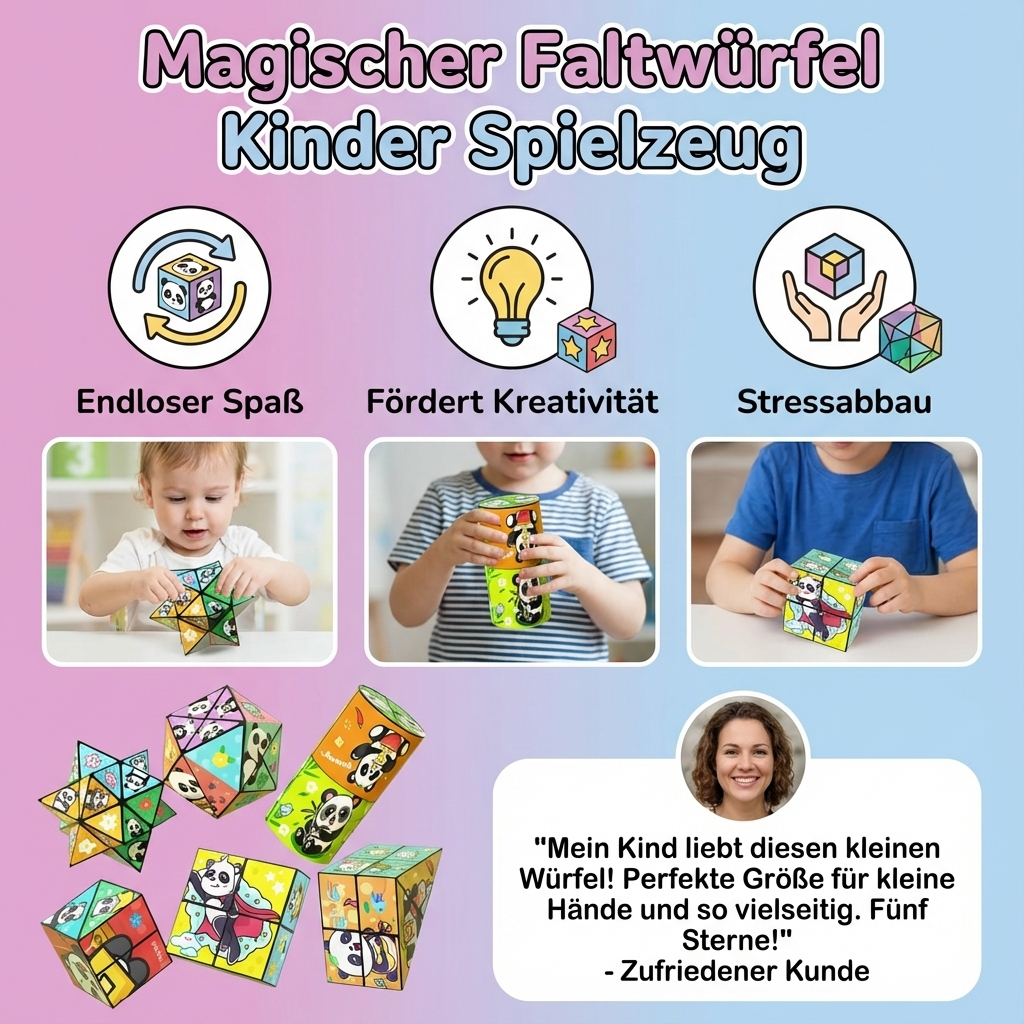 Faltbarer Würfel für Kinder – Spielzeug zum Spielen und Lernen