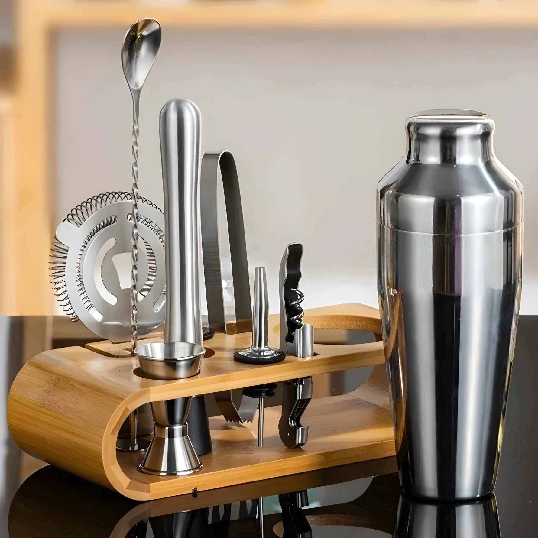 10-teiliges Cocktail-Shaker-Set aus Edelstahl – Perfekt für Partys und Mixgetränke
