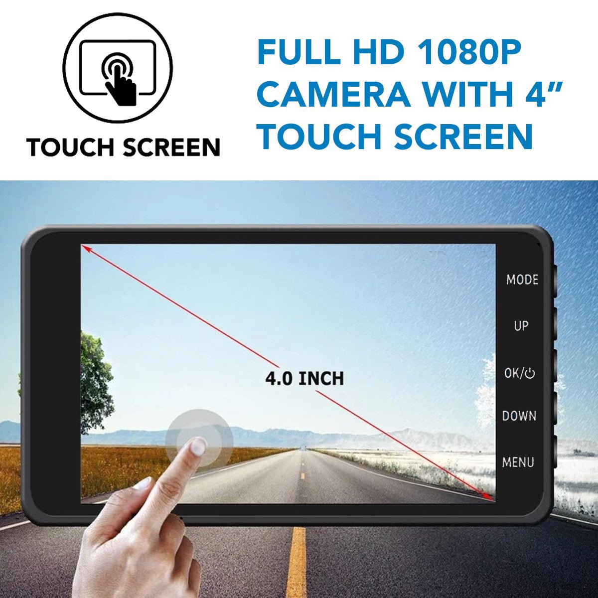 Dashcam mit Dual-Ansicht 1080P – Vorder- und Rückkamera, Nachtsicht, Bewegungserkennung