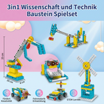 Spielset mit Bausteinen für Wissenschaft und Technik im 3in1-Design