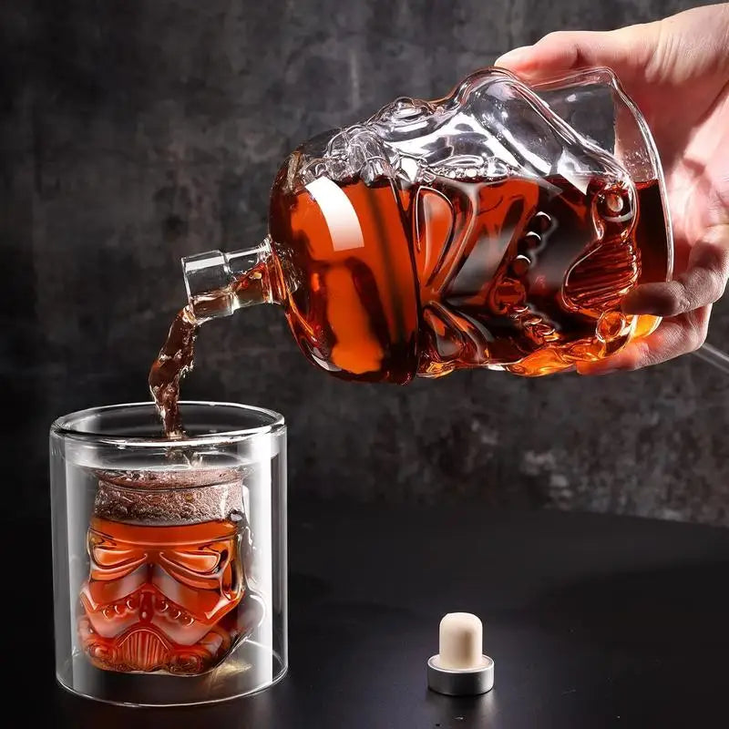 3-teiliges Set kreativer Whiskeykaraffe mit 2 Gläsern für die Bar