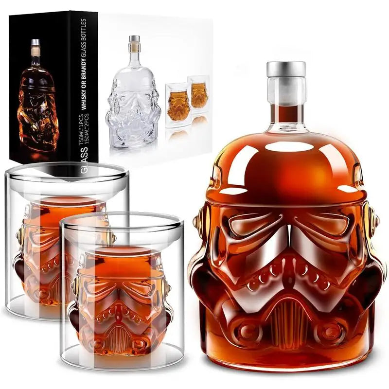 3-teiliges Set kreativer Whiskeykaraffe mit 2 Gläsern für die Bar