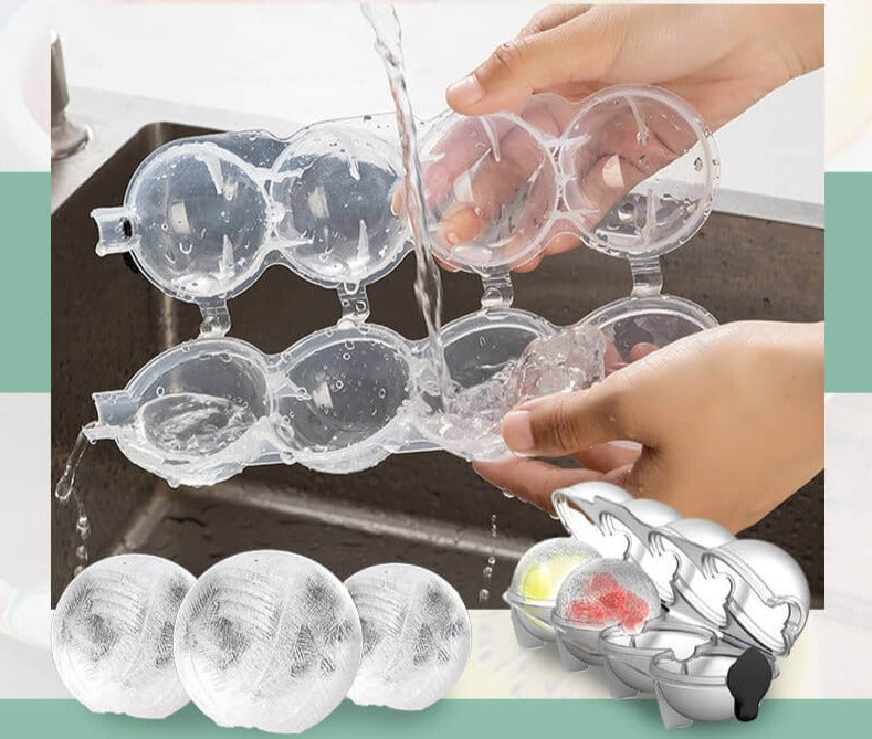 Eisball-Maker mit 4 Kammern für erfrischende Getränke