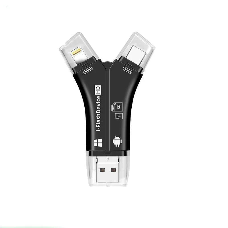 Vielseitiger 4-in-1 Kartenleser für Smartphones