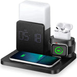 Versatile 4-in-1 Charging Station with Alarm Clock and Dimmable Light