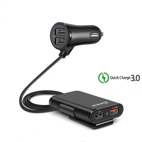 4-fach USB Auto-Ladegerät mit Verlängerungskabel | PowerMatic