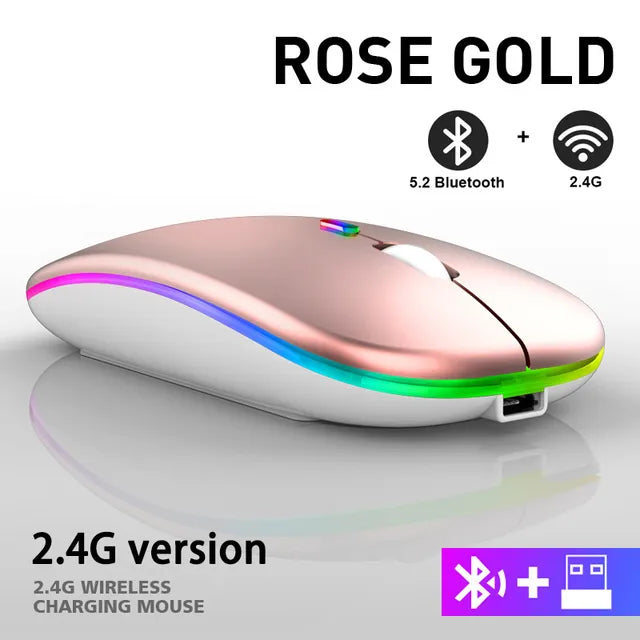 Kabellose Maus mit RGB-Beleuchtung – Akku-Frei