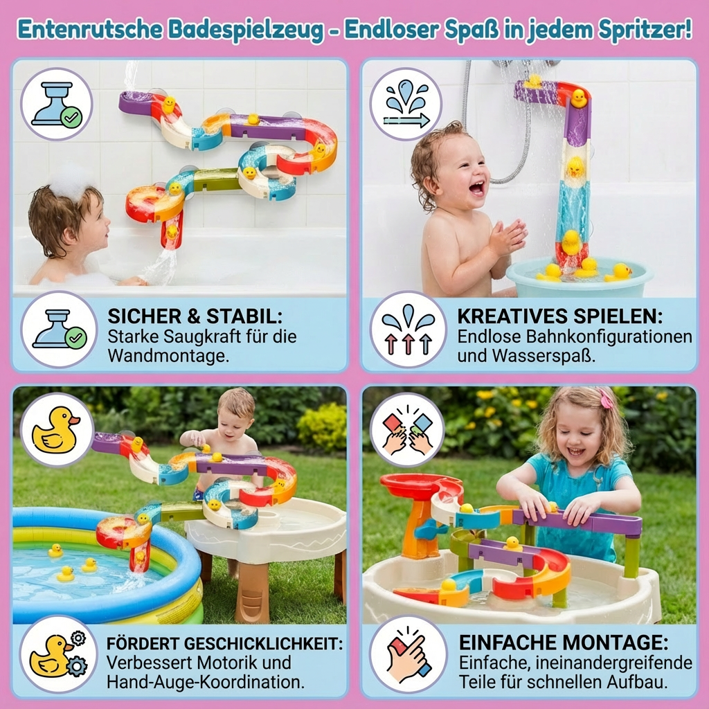 Badespielzeug Entenrutsche für Kinder