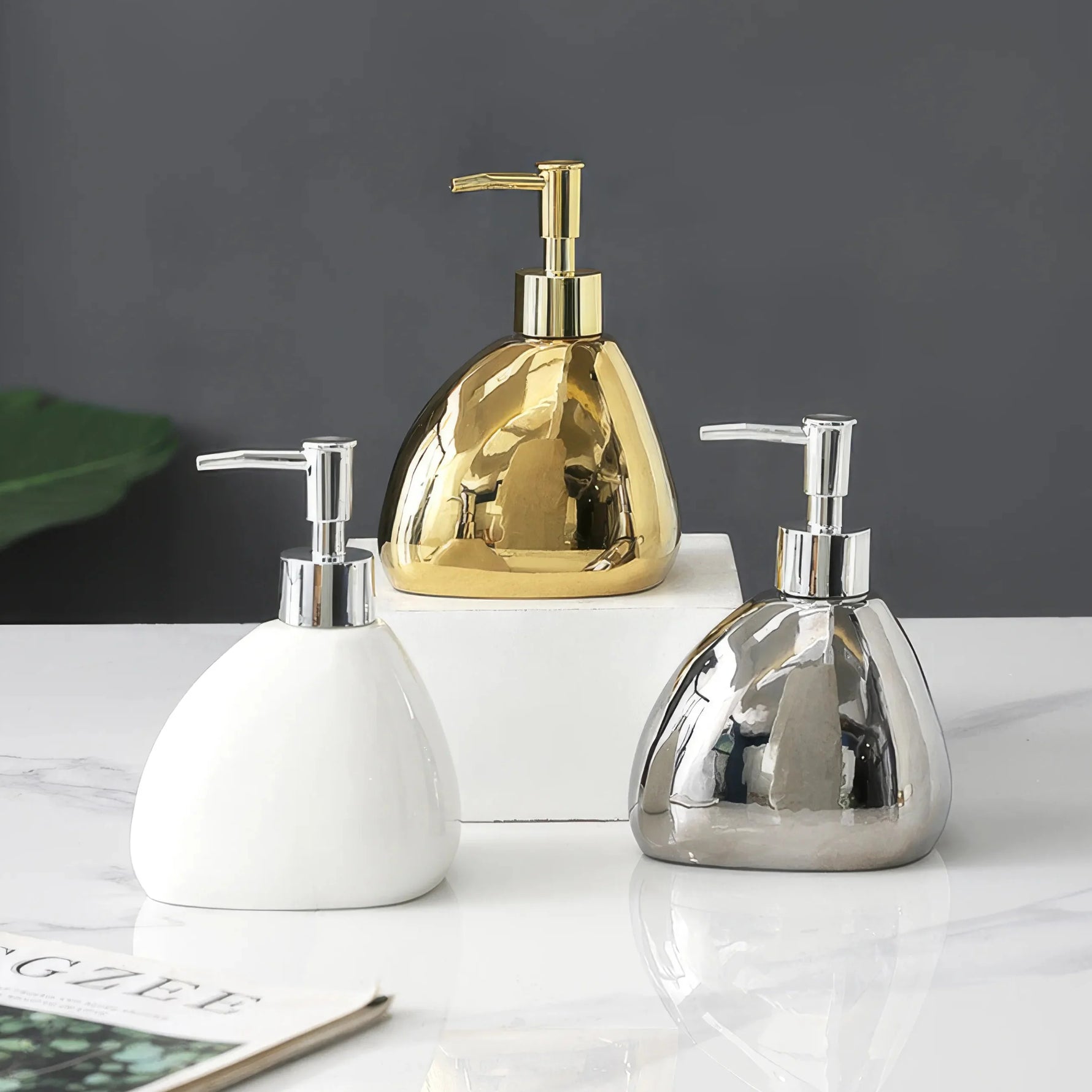 Elegant ceramic soap dispenser for sophisticated bathrooms