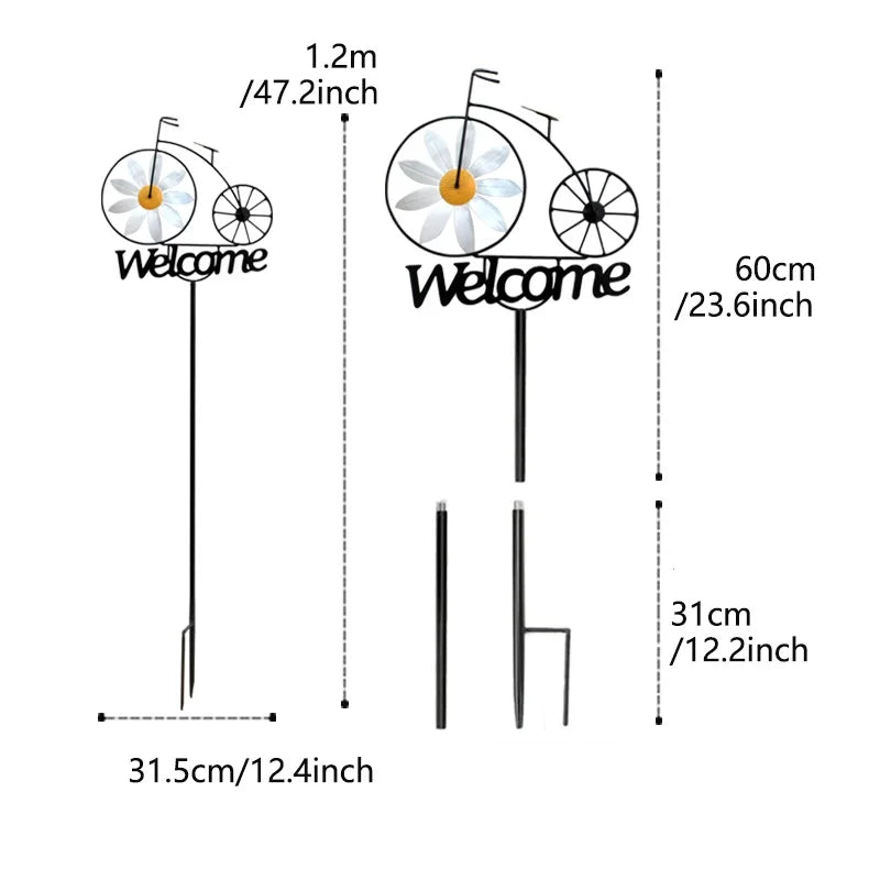 LUMENBLÜTE Garden Wind Spinner | Robust Metal Construction | Weather-Resistant | Creative Garden Decoration