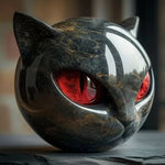 Smarte Katzenkopf Skulptur – Fesselnder Blick und Eleganz
