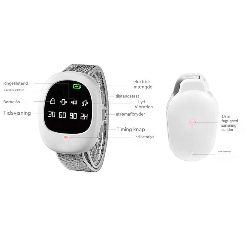 Drahtloser Bettnässeralarm mit Vibrationssignal und Timer-Funktion – USB wiederaufladbar
