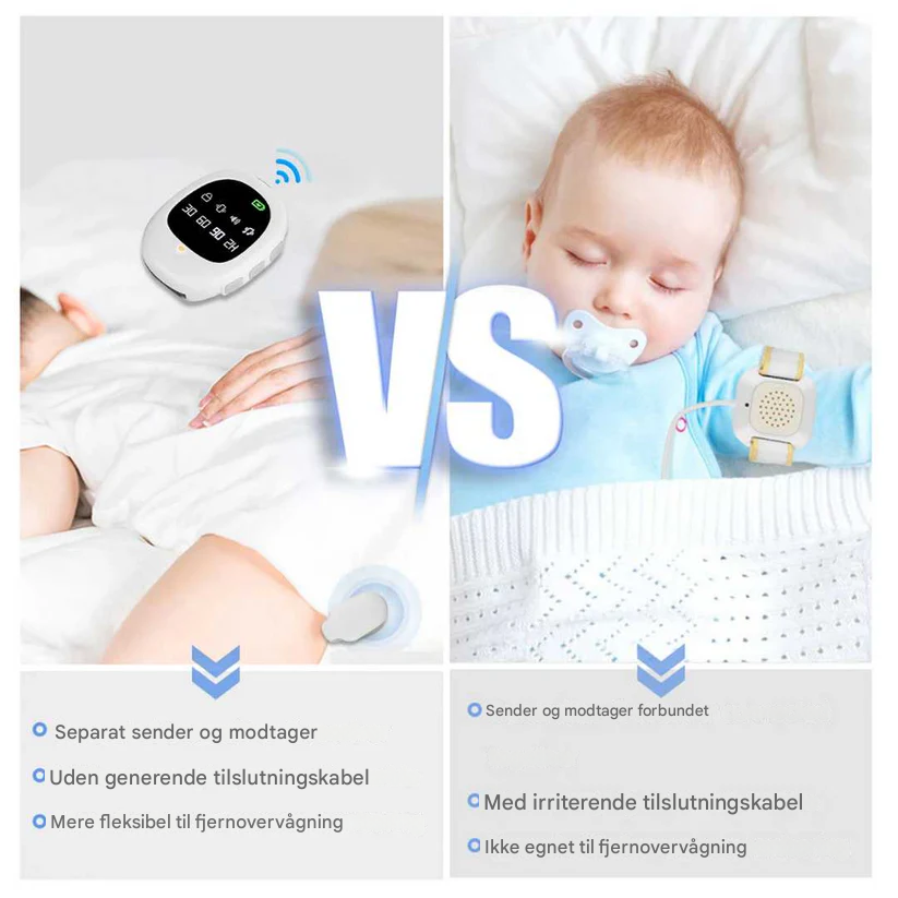 Drahtloser Bettnässeralarm mit Vibrationssignal und Timer-Funktion – USB wiederaufladbar