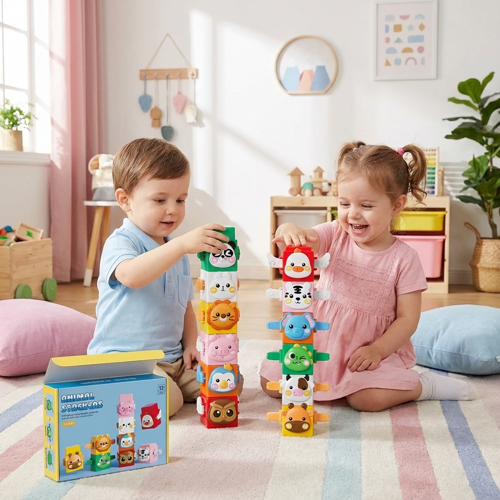 Montessori Stapeltier Spielzeug für pädagogisches Lernen