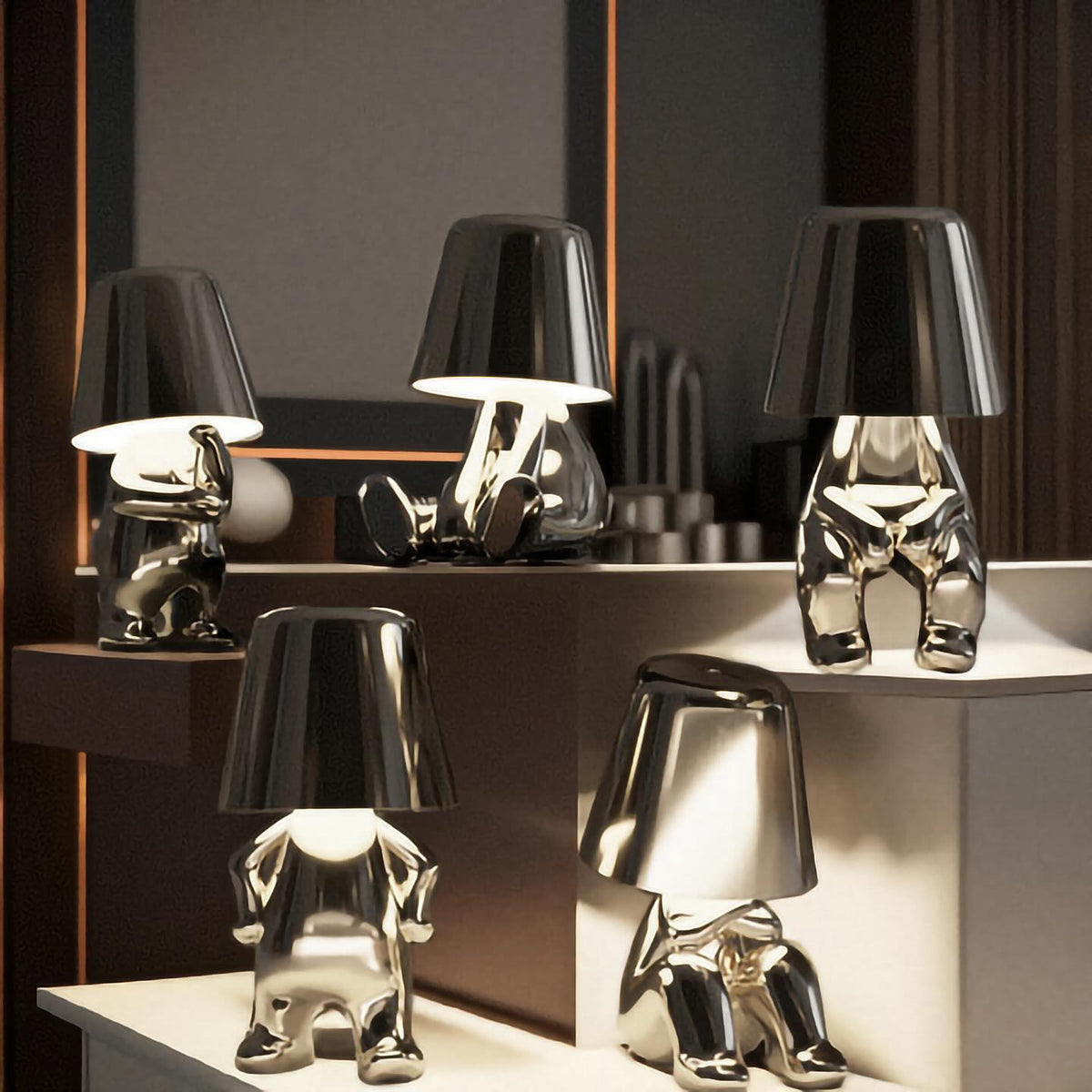 Creative Table Lamp - Cordless Sculpture Light with Dimmer