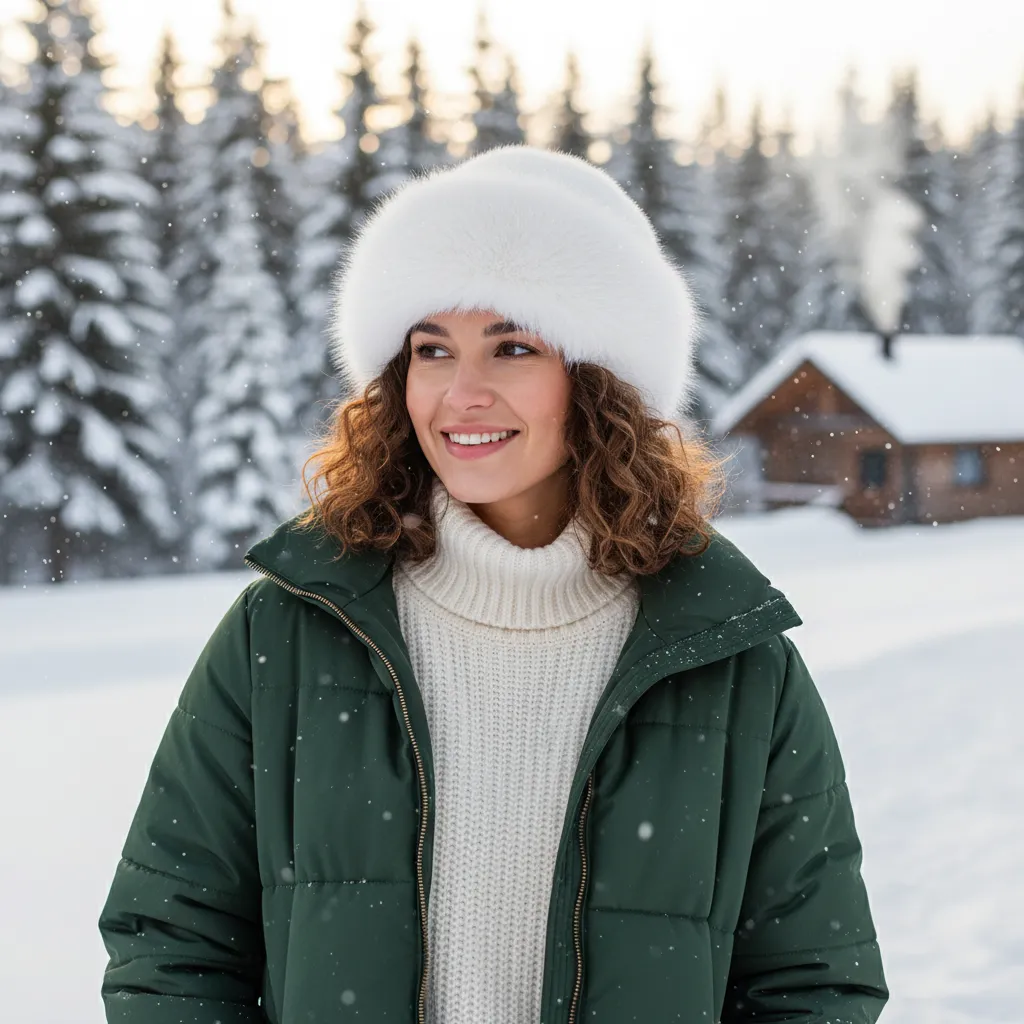 Stilvolle Wintermütze aus Kunstpelz für Damen