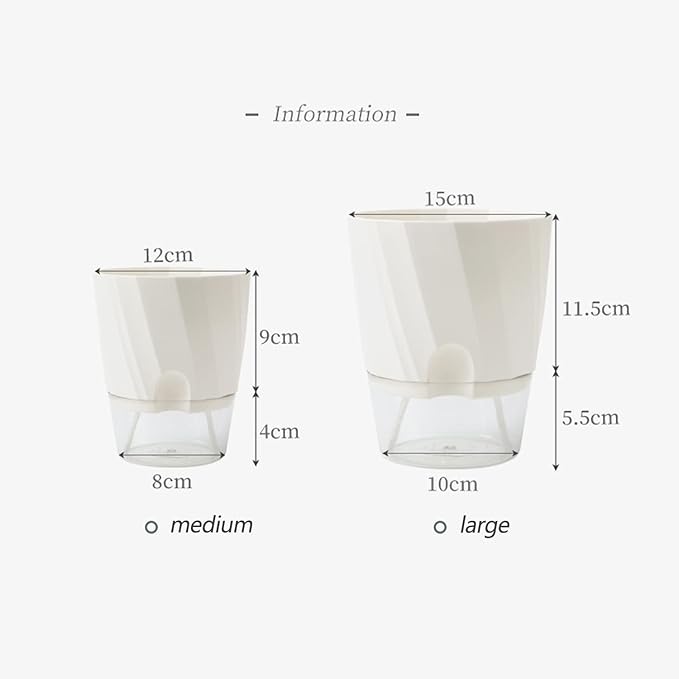 AquaCare Self-Watering Planter | Transparent Dual System | Automatic Water Supply