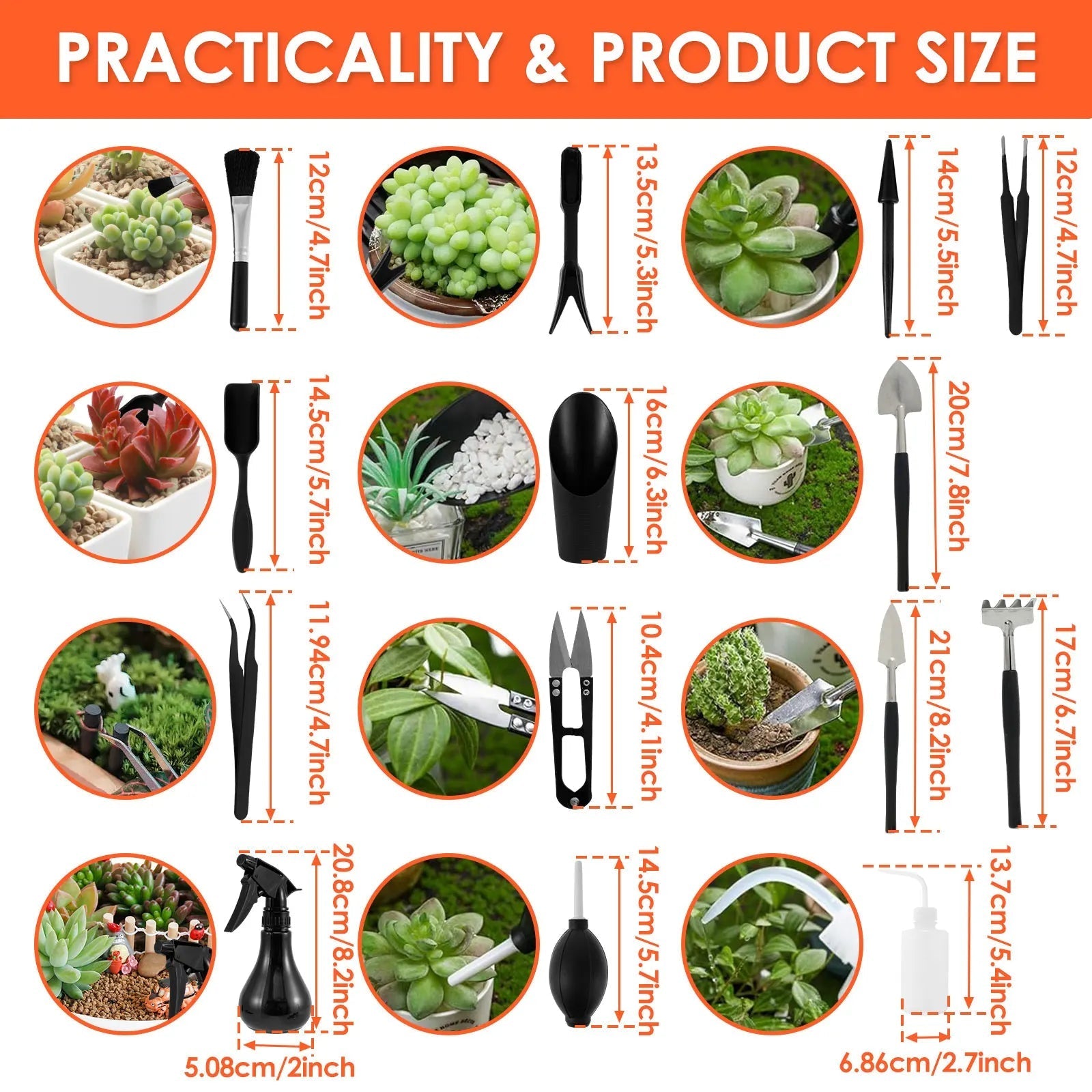 Small Garden Professional Tool Set | 13 or 16 Pieces | Includes Repotting Mat for Succulents & Bonsai