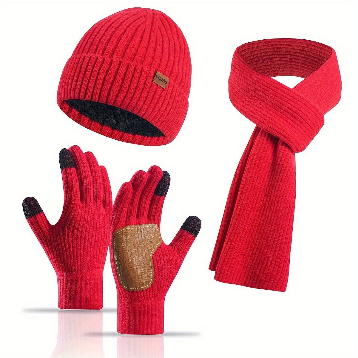 Gemütliches Winterset – Strickmütze, Schal und Handschuhe für Alle