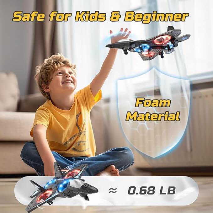 Remote Control LED Airplane for Kids Ages 6-12