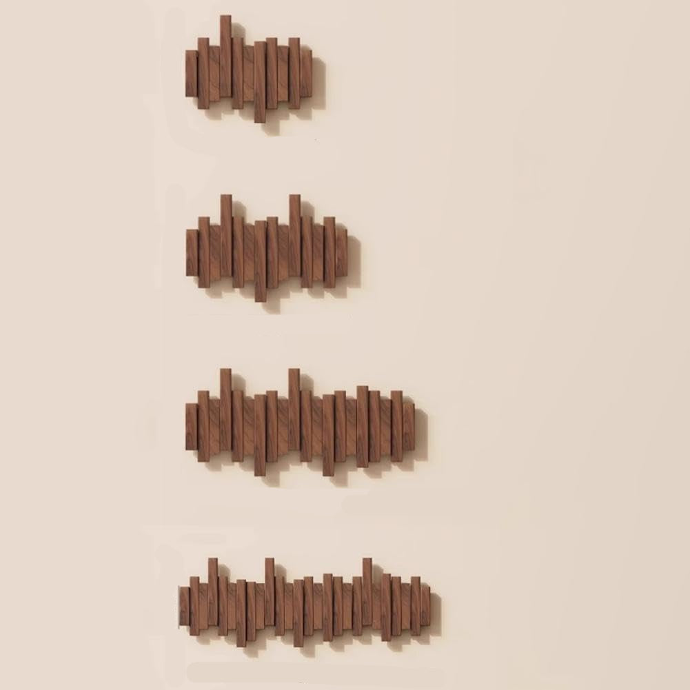 Elegante Holzgarderobe mit flexiblen Magnetaufhängungen