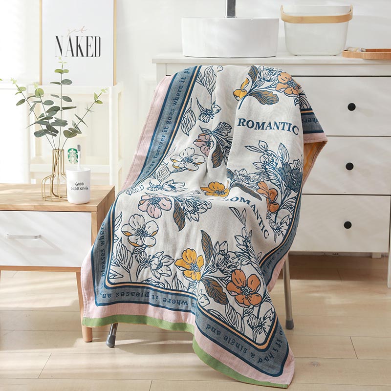 Reversibles Baumwollbadetuch in bunten Farben | AquaChic