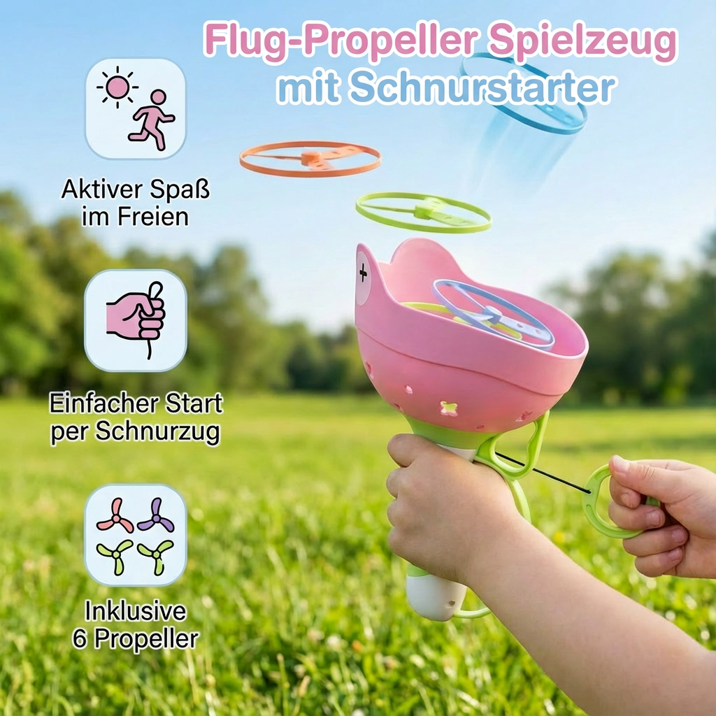 Spielzeug-Propellerflugzeug mit Schnurstartmechanismus