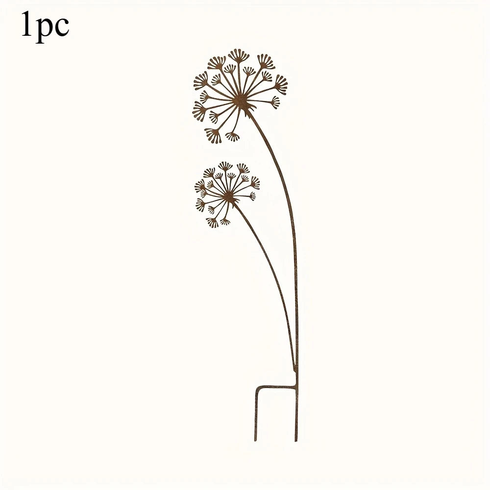 Elegant metal flower plug for garden and balcony