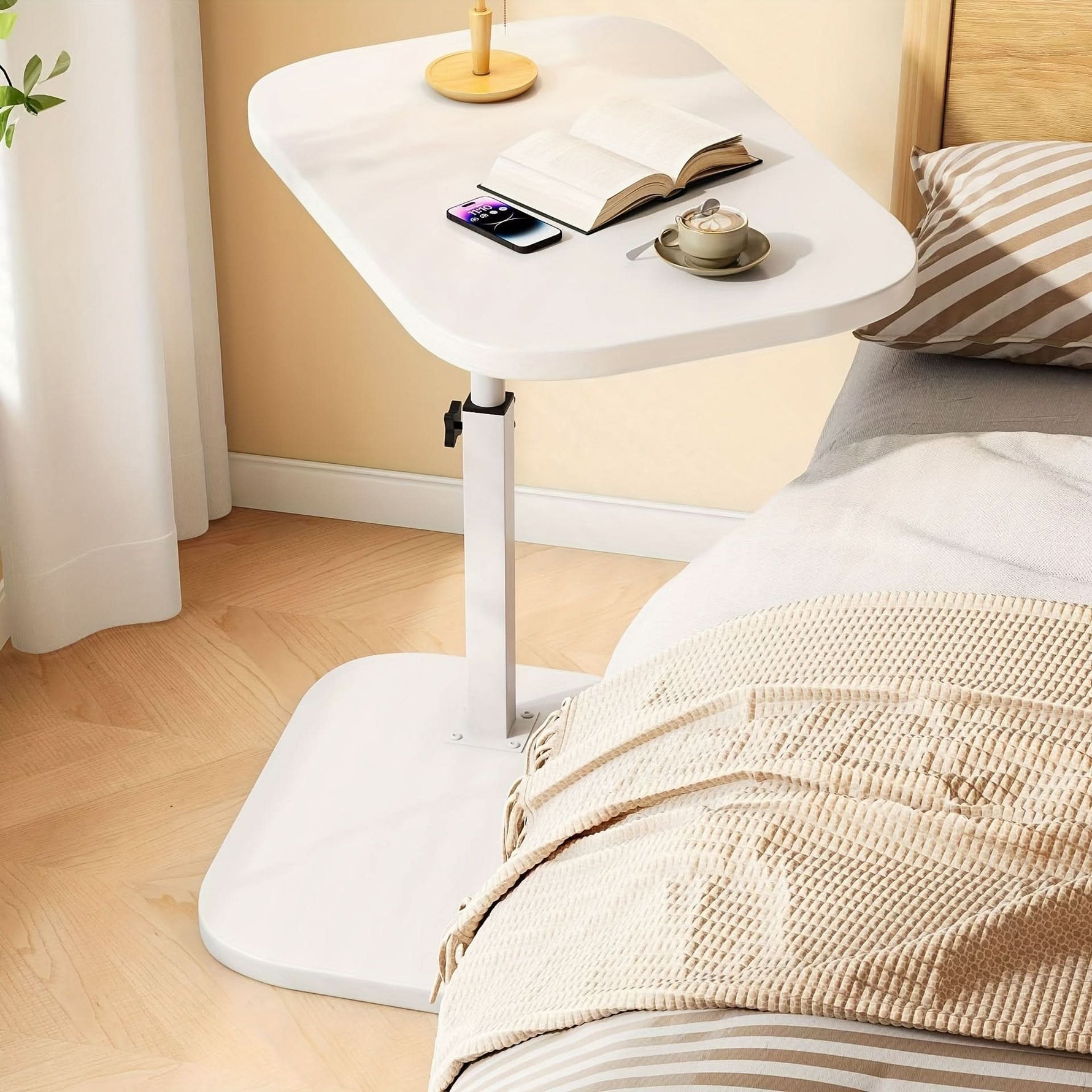 Flexibler Beistelltisch – Holz & Metall für Sofa oder Bett