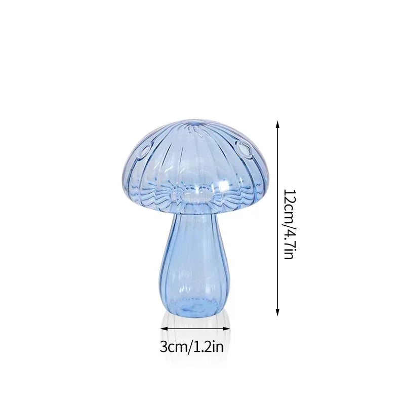 Elegant Mushroom Glass Vase for Hydroponics and Decoration