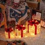 Leuchtende Geschenkboxen – Set mit 3 LED-Weihnachtsgeschenken für drinnen und draußen
