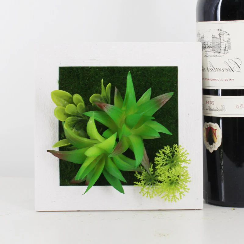 Wanddekoration GreenFrame – 3D Kunstpflanze im modernen Rahmen