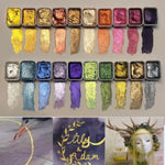 Perlmuttfarbenset mit 10 Farben und Mischpalette
