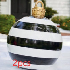 Aufblasbarer Weihnachtsball für den Außenbereich 60 cm – Wetterfeste PVC-Dekoration