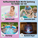 Badewürfel Spielzeug für Kinder – 6 Stück mit Leuchteffekt
