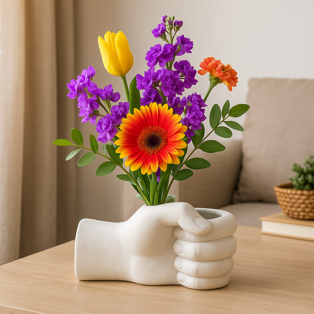 Künstlerische Handgesten Keramik Blumenvase