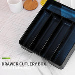 Practical Cutlery and Drawer Organizer | 27x17.6x3.5 cm | Black or White