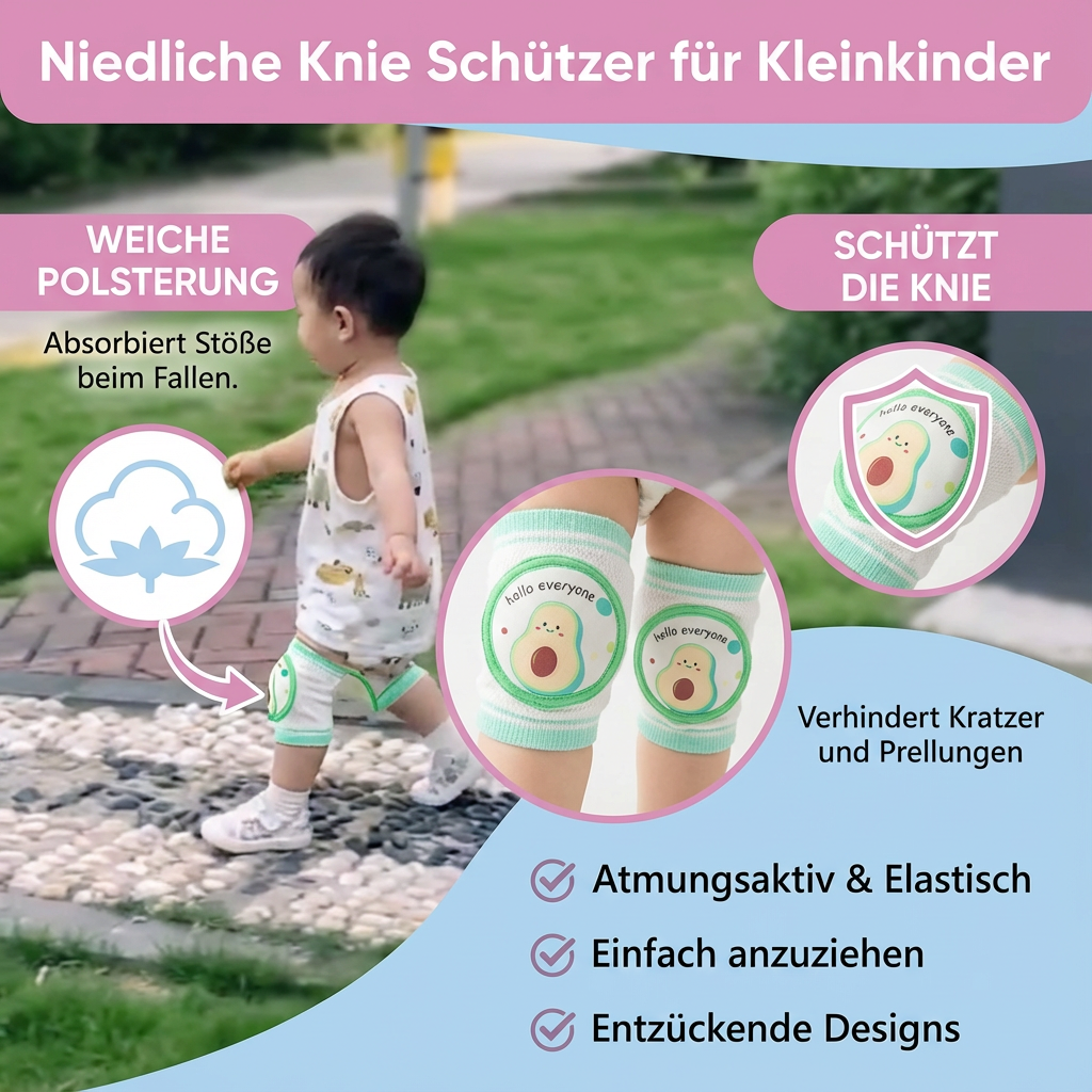 Bequeme Knieschützer für Kleinkinder in niedlichem Design